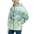 thumbnail image 2 of Naloa Succulent Teenage Zipper Hoodie, Long Sleeve Zip Up Hoodies Casual Jackets Tops for 7-12 Years-Medium, 2 of 6