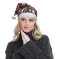 thumbnail image 5 of Haiem Forest Wild Mushroom Pattern Santa Hat Confortable Velvet Christmas Hat for Christmas Party Favors Fit for Adults Men Women, 5 of 6