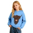 thumbnail image 4 of Kids Hoodie Unisex Lightweight Cute Sweatshirts Highland Cattle Long Sleeve Pullover, 4 of 8