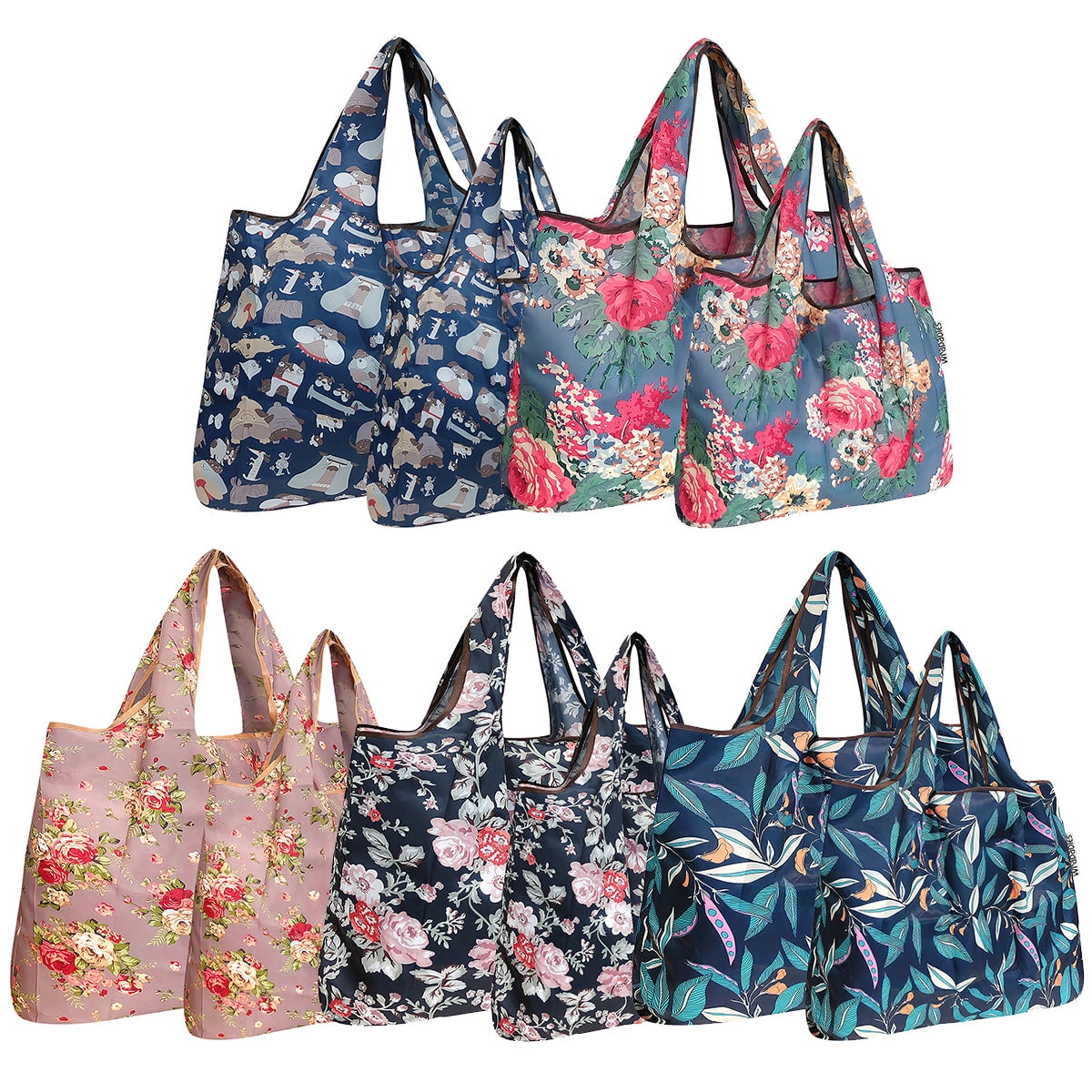 Wraps Canvas Reusable Shopping Bag Totes, X-Small 4x3x5.25, 10 Pack