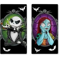 Halloween Jack Kitchen Dish Towels Set of 2, Sally Bat Drying Hand Towels Baking Cooking Cloth, Funny Home Kitchen Decoration 18 x 26 Inch