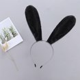 thumbnail image 4 of Diadema Orejas de Conejo de Peluche Yinane Ajustable Negro, 4 of 8