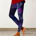 thumbnail image 5 of LIIPEE Women Leggings Casual Elastic High Waist Slim Fit Ankle Length Leggings Carnival Galaxy Starry Printed Yoga Pants Running Fashion Comfortable Soft Breathable Leggings,Purple,S, 5 of 5