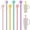 Candy-Star, variant on NiHome 6-Pack Silicone Straw with Flower Cover Cap, 12 Inch Reusable Silicone Drinking Straws Compatible with Stanley 40oz and 30oz Tumblers, Customizable Length and Dishwasher Safe(Rainbow Colors)
