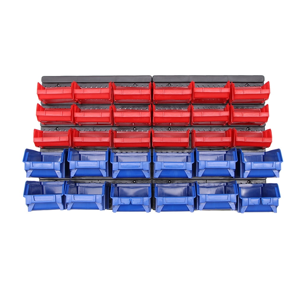 30pcs Wall Mounted Storage Box Plastic Bins Small Parts Box Garage