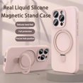 thumbnail image 3 of Magnetic Stand Case Wireless Charging Invisible Holder Cover for iPhone 16promax Liquid Silicone (for iPhone 16promax/Red), 3 of 5