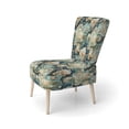 thumbnail image 3 of Designart "Floral Seashell Symphony" Beige Coastal Upholstered Accent Chair - Nautical & Coastal Arm Chair For Living Room, 3 of 5