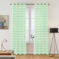 thumbnail image 2 of Kitchen Curtains 84 Inch Length 2 Panels, Green Grid Grommets Window Treatment Curtain, Checkered Plaid Gingham Lattice Trellis Print Thermal Curtains Drapes for Living Room/Bathroom, 2 of 9