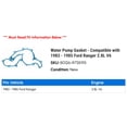thumbnail image 2 of Water Pump Gasket - Compatible with 1983 - 1985 Ford Ranger 2.8L V6 1984, 2 of 2