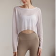 thumbnail image 1 of Camiseta de yoga de algodón para mujer, blusa holgada, ajustada, transpirable, para correr, deportes, fitness, manga larga, moda, 1 of 5