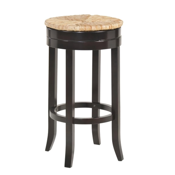 HomeRoots 516134 30 x 19.5 x 19.5 in. Beige Solid Wood Swivel Backless Bar Height Chair with Footrest