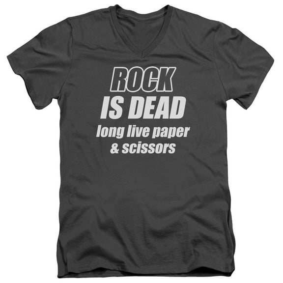 - Rock Is Dead - Slim Fit V Neck Shirt - Large