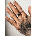 thumbnail image 5 of KeyStyle Rings for Men Stainless Steel Signet Ring with Black Topaz Gemstone Birthstone Statement Ring Personalized Jewelry Birthday Father's Day Gift for Men, 8mm Black Topaz, 5 of 10