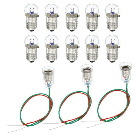 

Uxcell 2.5V E10 Warm Yellow Light Mini Incandescent Bulbs with 5 Pack Lamp Holders 1 Set