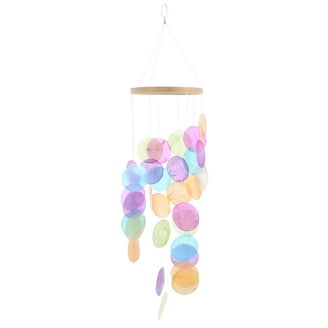 Woodstock Windchimes Mini Capiz Chime Aqua, Wind Chimes For