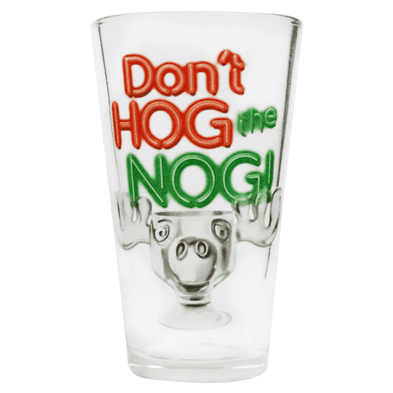 Don't Hog the Nog Egg Nog Glass. Christmas Glass. Christmas
