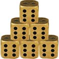 thumbnail image 2 of 6pcs Brass Craft Dices Simple Game Dice Props Solid Brass Craft Small Dices, 2 of 8