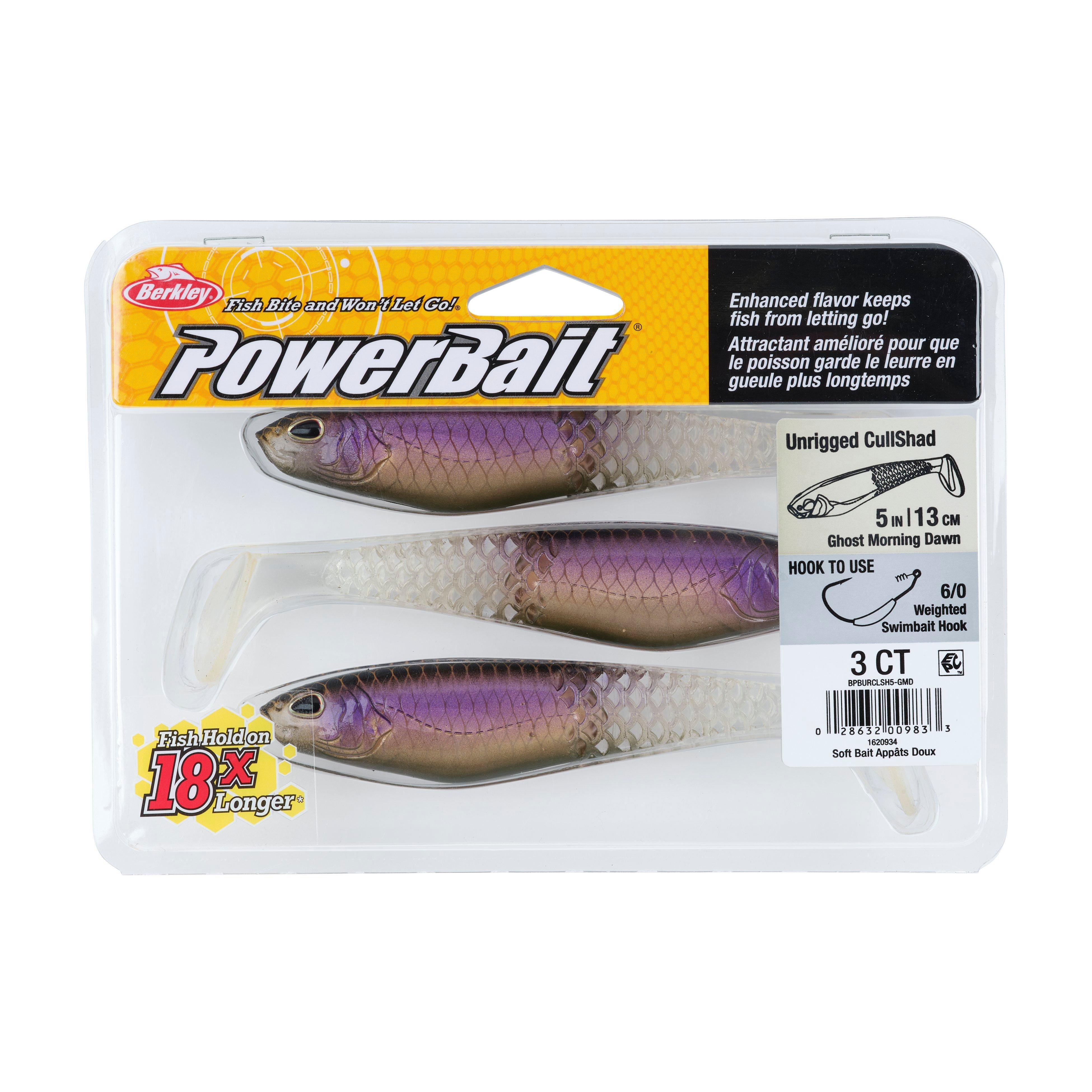 Berkley PowerBait® Unrigged CullShad, 5 in, Ghost Morning Dawn
