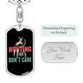 thumbnail image 2 of Hunting Hair Stainless Steel or 18k Gold Premium Swivel Dog Tag Keychain, 2 of 8