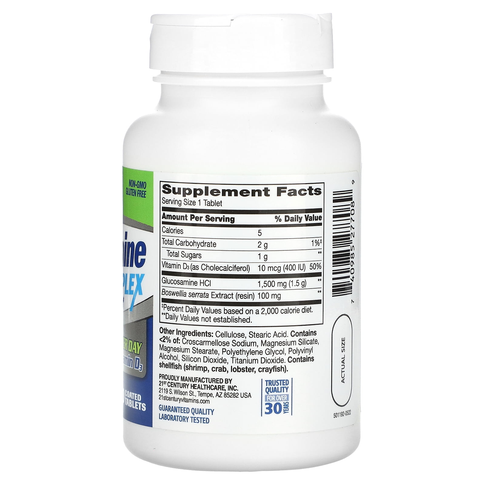 21st Century Glucosamine Daily Complex + Vitamin D3 Tablets, 60 Each