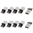 thumbnail image 1 of 10 Pcs Mini Conector Macho USB 5Pin Tipo B Montaje en PCB Socket de Soldadura Tono Plateado, 1 of 1