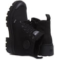 thumbnail image 4 of Palladium Pallabase Twill Women's Black Lace Up Canvas Ankle Boot With Side Zip Size 8, 4 of 6