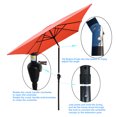 thumbnail image 2 of 6x9FT Outdoor Rectangular Umbrella with with Crank and Push Button Tilt, Large Sun Patio Waterproof Umbrella for Deck Pool Backyard Garden, No Base Included, Brick Red, 2 of 6
