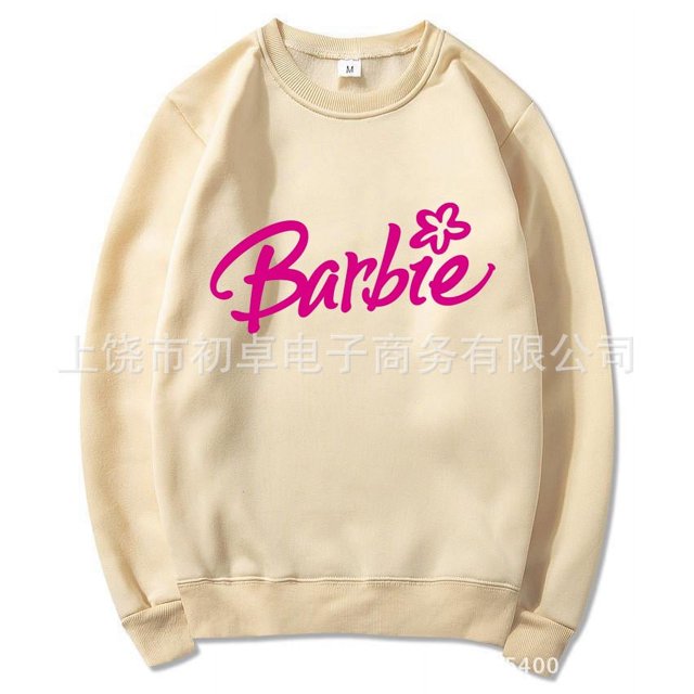 Barbie Barbie Sweat à Capuche Col Rond Imprimé Lettres Anglaises Unisexe