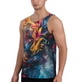 thumbnail image 2 of Daiia Vibrant Rooster Painting Printed Men's Quick Dry Fit Muscle Tank Top Slim-Fit Tank Workout Tank Top Lightweight Sports Tank Top-Small, 2 of 7