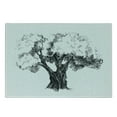 thumbnail image 2 of Tree Cutting Board, Sketch Art of Olive Tree Foliage Mediterranean Fruit Nature Garden Concept Print, Decorative Tempered Glass Cutting and Serving Board, Small Size, Black White, by Ambesonne, 2 of 5
