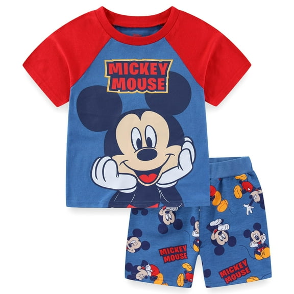 Disney Mickey Mouse Short Sleeve T-Shirt and French Terry Short Set (Boys), 2 Piece Set, Sizes 2T-6
