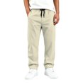 thumbnail image 2 of Tiijoy Boys Pants Casual Solid Elastic Waist Drawstring Straight Pants, Beige, Size 5-16, 2 of 7