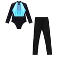 thumbnail image 4 of Alvivi Girls Shiny Rhinestone Gymnastics Leotard with Sports Leggings Yoga Dance Bodysuit Activewear Sky Blue 16, 4 of 6