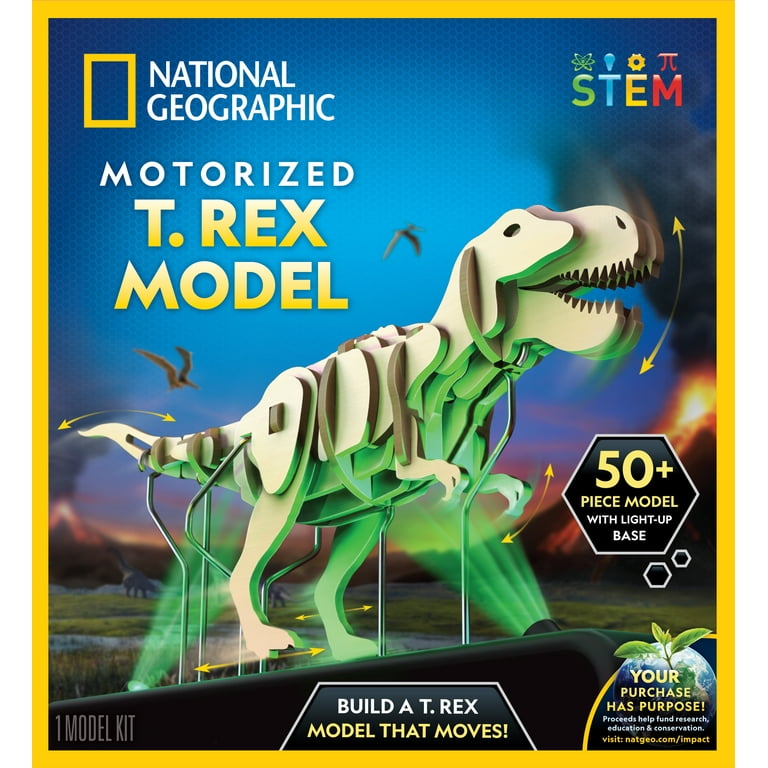 National Geographic T-Rex Puzzle, Motorized with LED Stand, 50+