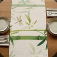 thumbnail image 5 of Green Botanical Table Runner, Farmhouse Dragonfly Washable Cotton Linen Table Runners 90 Inches Long, Dresser Scarf Runner for Dining/Coffee/Kitchen/Hallway Tables 13''x90'', 5 of 9