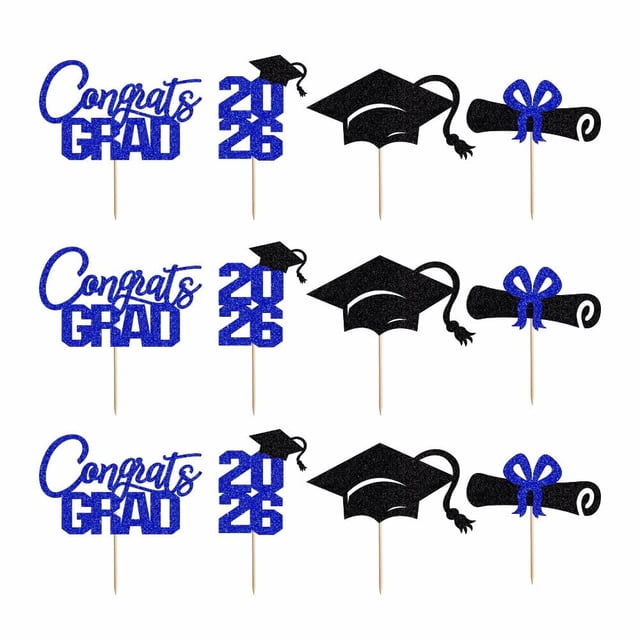 Adornos para magdalenas de la promoción de graduación de 2026 de Crseniny (12 unidades)