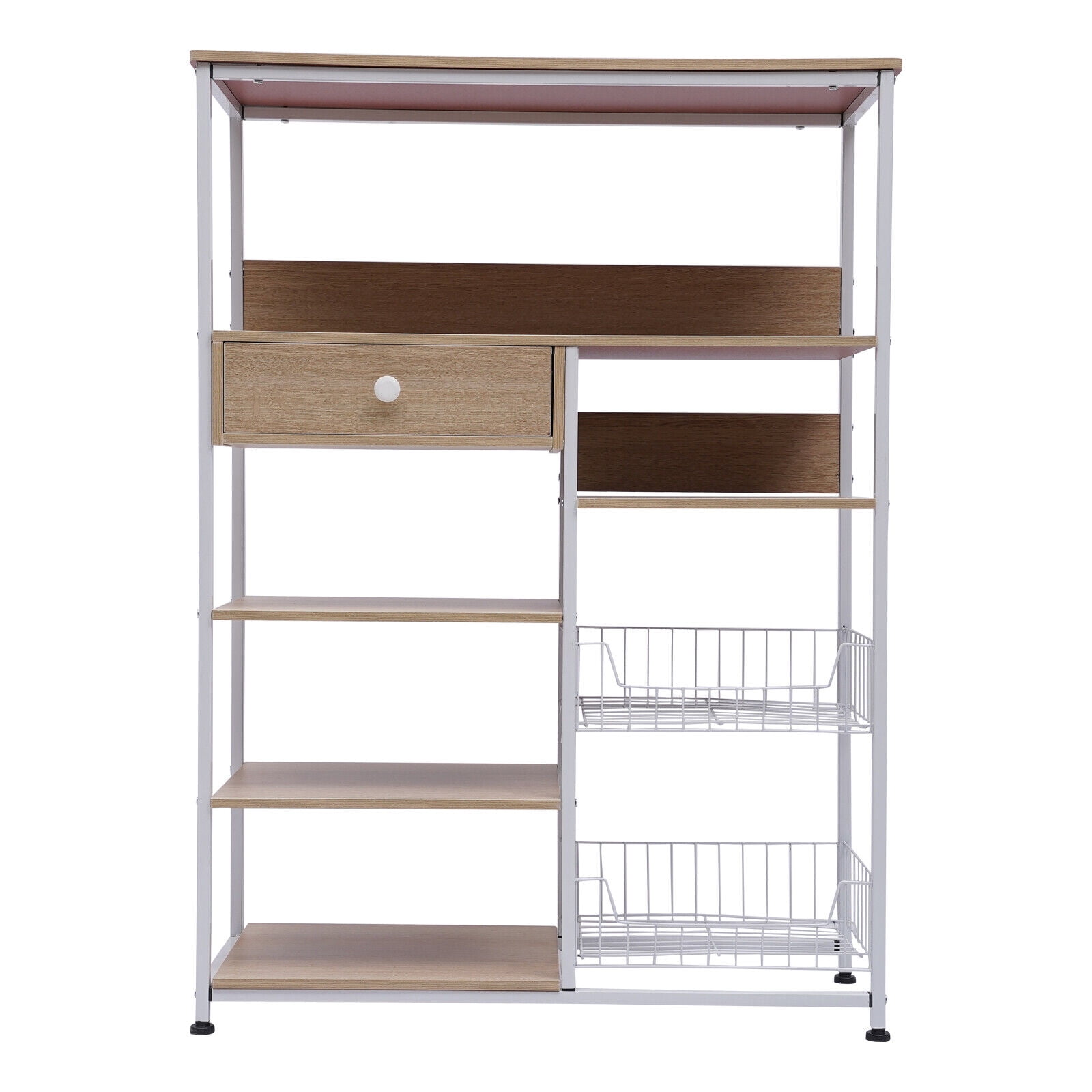 MIDUO Microwave Stand Kitchen Utility Storage Shelf w/ Drawers