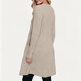 thumbnail image 4 of Women's Knit Dress Long Sleeve Casual Crew Neck Tunic Dresses with Pockets Button Side Fall Winter Trendy Outfits Khaki XL(XL), 4 of 7