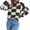 Black, variant on Women's Casual Fashion Contrast Plaid Long Sleeve Pullover Knitted Sweater for Fall and Winter, Stylish and Comfortable, Perfect for Seasonal Wear,Black,Size M