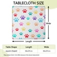 thumbnail image 2 of Colorful Dog Paw Footprint Square Fitted Tablecloth with Elastic Edge,Square Table Cover,Washable Elastic Table Cover for Home Kitchen Party Decor 36"x36", 2 of 6