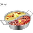 thumbnail image 5 of Stainless Steel Double-Flavor Hot Pot with S-Shaped Divider, Shabu Shabu Pot for 6-8 People, Soup Pot, Clear Lid, Induction Cookware Compatible for Gas & Electric Stoves, 5 of 8