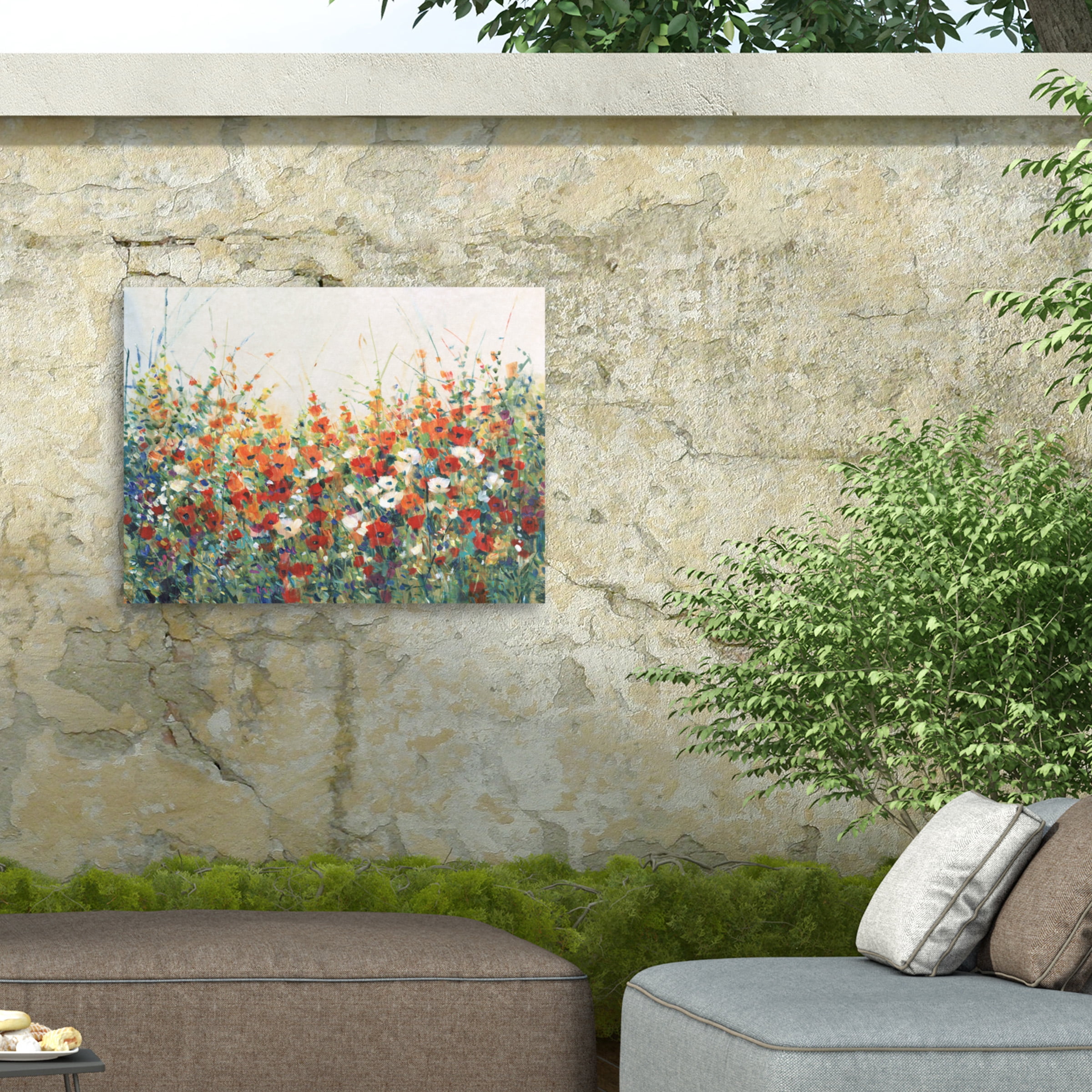Tim O'Toole 'Garden in Bloom I' Outdoor Canvas 14x14