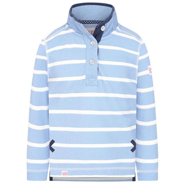 Lazy Jacks Girls Striped Pique Sweatshirt