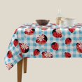 thumbnail image 3 of Wukai Flowers and Lady Bugs Waterproof Tablecloth for Kitchen Dining, Fits Square Tables for 2-4 Seats -54"x54", 3 of 7