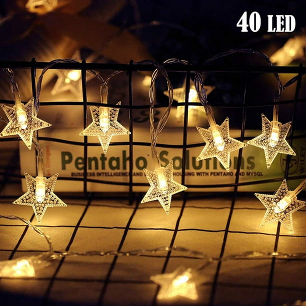 Christmas LED Star Lights, 19.68FT 40LED Lights Indoor/Outdoor Waterproof Decorative Light, Starry Fairy String for Bedroom, Garden, Tree, Wedding, USB power, I0959 - Walmart.com