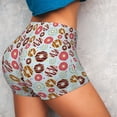 thumbnail image 2 of KLL Colorful Donuts Pattern Workout Shorts for Women Scrunch Short Gym Yoga Running Sport Active Exercise Fitness Shorts, 2 of 5