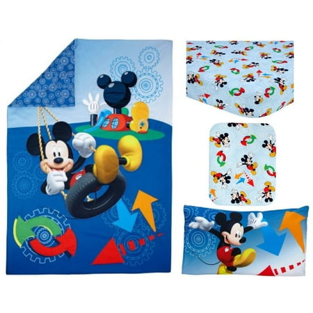 Disney Mickey Mouse Adventure Day 4 Piece Toddler Bedding Set