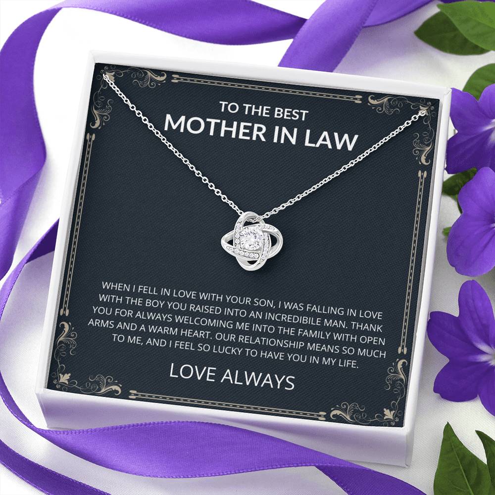 Mother in Law Necklace, Mother-in-law Gift, Mom Gifts, Wedding Gift, Valentine's Day, Mother's Day Gift, Jewelry Gifts Tpt432nl - White Gold, Love