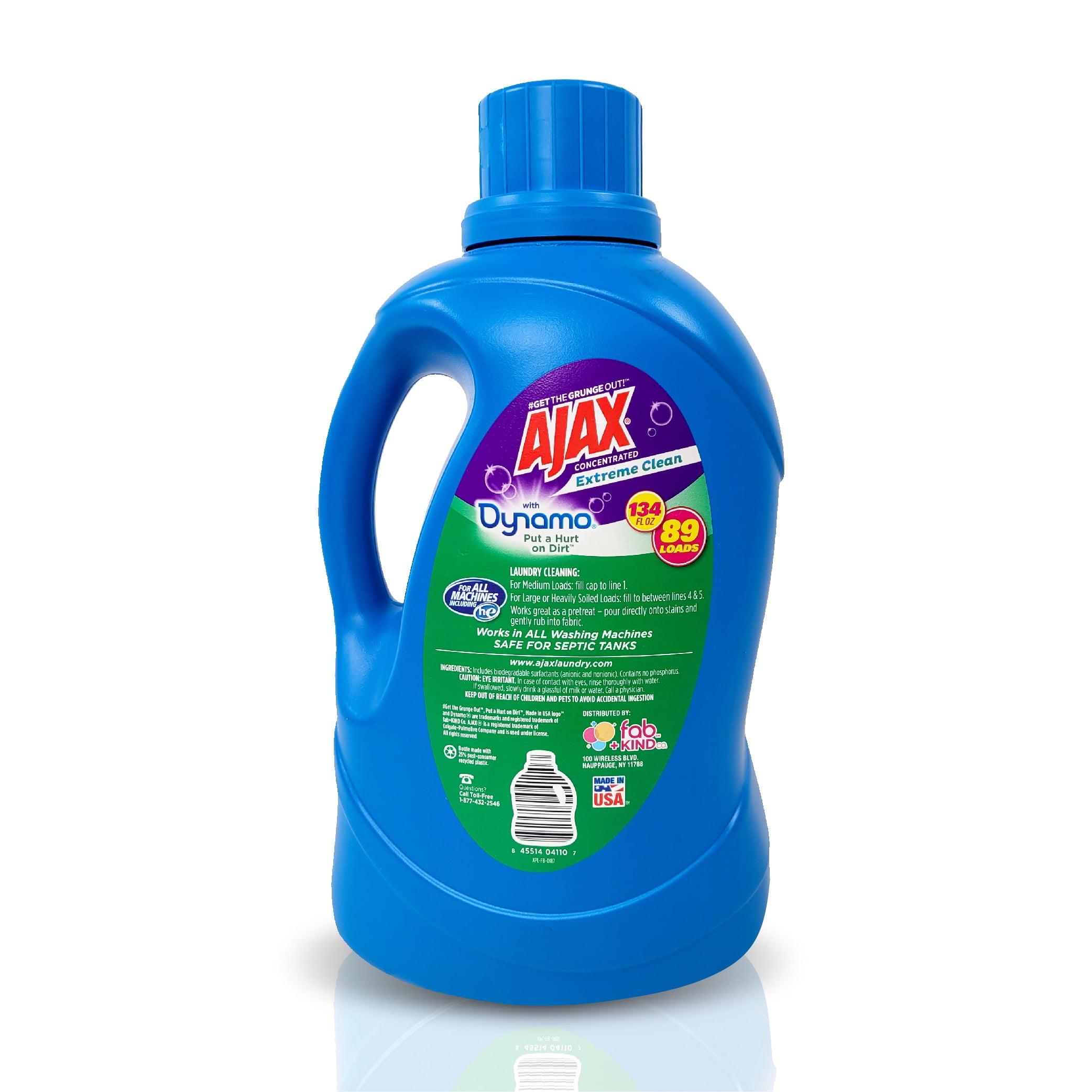 Ajax + Dynamo Mountain Air Liquid Laundry Detergent – Totally Awesome Cleaner with Deep Clean Power, Stain & Odor Remover, HE Compatible, 134oz (Pack of 2), 178 Loads, Fresh Scent