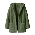 thumbnail image 5 of Liuinsasek Womens Loose Fuzzy Outerwear Solid Color Fashionable Hooded Warm Long-Sleeved Fleece Fluffy Jacket with Pockets for Winter, 5 of 9